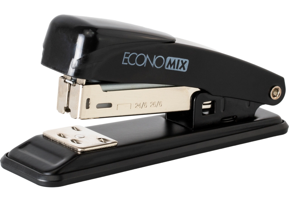 Степлер канцелярський ECONOMIX 20 арк металл №24/6, 26/6 чорний(E40288)